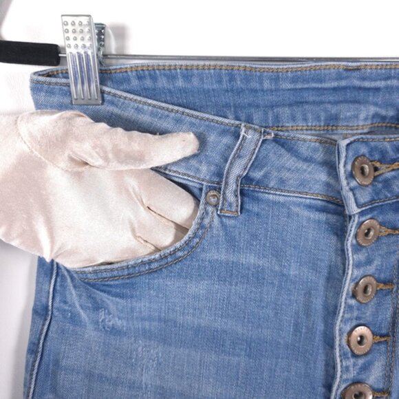Pistola Exposed Button Fly Raw Hem High Rise Jeans Skinny P6777JFK-PAL Size 29 - Picture 8 of 13